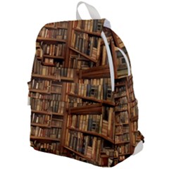 Room Interior Library Books Bookshelves Reading Literature Study Fiction Old Manor Book Nook Reading Top Flap Backpack by Grandong