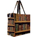 Room Interior Library Books Bookshelves Reading Literature Study Fiction Old Manor Book Nook Reading Canvas Travel Bag View3