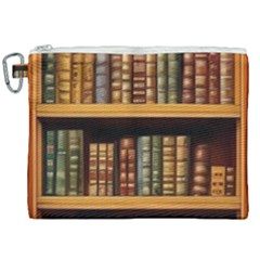 Room Interior Library Books Bookshelves Reading Literature Study Fiction Old Manor Book Nook Reading Canvas Cosmetic Bag (xxl) by Grandong