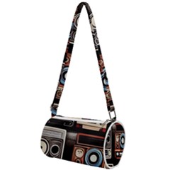 Retro Cameras Old Vintage Antique Technology Wallpaper Retrospective Mini Cylinder Bag by Grandong