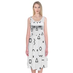 Memphis Pattern Midi Sleeveless Dress by Apen