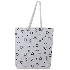 Memphis Pattern Full Print Rope Handle Tote (large) by Apen