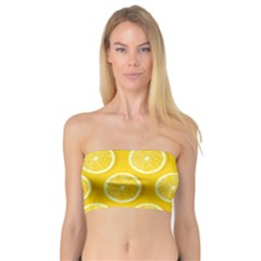 Lemon Fruits Slice Seamless Pattern Bandeau Top by Apen