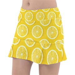 Lemon Fruits Slice Seamless Pattern Classic Tennis Skirt by Apen