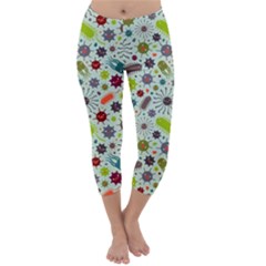 Seamless Pattern With Viruses Capri Winter Leggings  by Apen