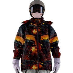 Dragon Fire Fantasy Art Women s Zip Ski And Snowboard Waterproof Breathable Jacket by Maspions