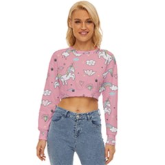 Cute Unicorn Seamless Pattern Lightweight Long Sleeve Sweatshirt by Apen