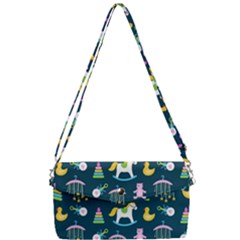 Cute Babies Toys Seamless Pattern Removable Strap Clutch Bag by Apen