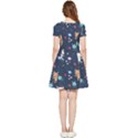 Cute Astronaut Cat With Star Galaxy Elements Seamless Pattern Inside Out Cap Sleeve Dress View4