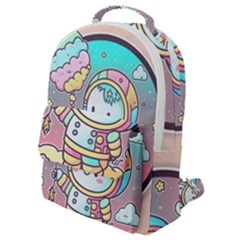 Boy Astronaut Cotton Candy Childhood Fantasy Tale Literature Planet Universe Kawaii Nature Cute Clou Flap Pocket Backpack (small) by Maspions