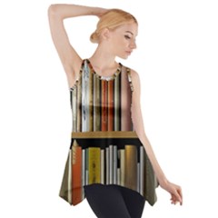 Book Nook Books Bookshelves Comfortable Cozy Literature Library Study Reading Reader Reading Nook Ro Side Drop Tank Tunic by Maspions