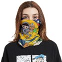 Astronaut Moon Monsters Spaceship Universe Space Cosmos Face Covering Bandana (Two Sides) View1