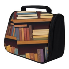 Book Nook Books Bookshelves Comfortable Cozy Literature Library Study Reading Room Fiction Entertain Full Print Travel Pouch (small) by Maspions