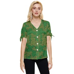 Vectors Leaves Background Plant Bow Sleeve Button Up Top by Askadina