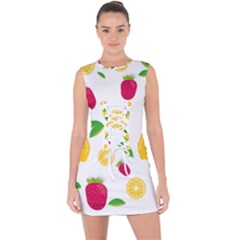 Strawberry Lemons Fruit Lace Up Front Bodycon Dress by Askadina