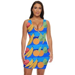 Fruit Texture Wave Fruits Draped Bodycon Dress by Askadina