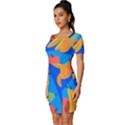 Fruit Texture Wave Fruits Fitted Knot Split End Bodycon Dress View2