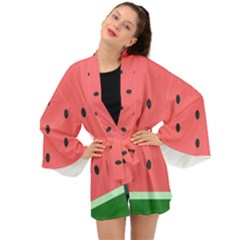 Watermelon Melon Fruit Healthy Food Meal Breakfast Lunch Juice Lemonade Summer Long Sleeve Kimono