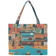 City Painting Town Urban Artwork Mini Tote Bag by Maspions