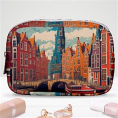 London England Bridge Europe Buildings Architecture Vintage Retro Town City Make Up Pouch (small) by Maspions