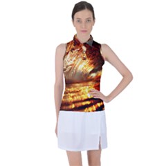 Wave Art Mood Water Sea Beach Women s Sleeveless Polo T-shirt by Maspions