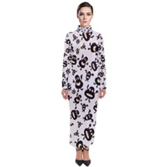 Bacteria Virus Monster Pattern Turtleneck Maxi Dress by Bedest