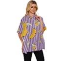 Pattern Bananas Fruit Tropical Seamless Texture Graphics Women s Batwing Button Up Shirt View3