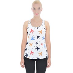 Airplane Pattern Plane Aircraft Fabric Style Simple Seamless Piece Up Tank Top by Bedest