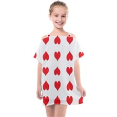 Heart Red Love Valentines Day Kids  One Piece Chiffon Dress by Bajindul