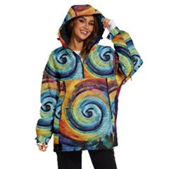 Cosmic Rainbow Quilt Artistic Swirl Spiral Forest Silhouette Fantasy Women s Ski And Snowboard Waterproof Breathable Jacket by Maspions