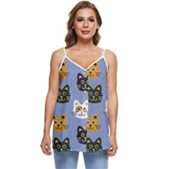 Cat Cat Background Animals Little Cat Pets Kittens Casual Spaghetti Strap Chiffon Top by Maspions