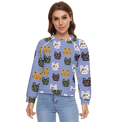 Cat Cat Background Animals Little Cat Pets Kittens Women s Long Sleeve Raglan T-shirt by Maspions