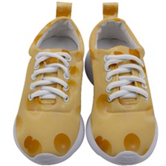 Cheese Texture, Yellow Cheese Background Kids Athletic Shoes by nateshop