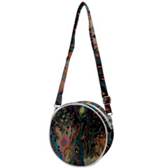 Trees Forest Mystical Forest Nature Junk Journal Landscape Crossbody Circle Bag by Maspions