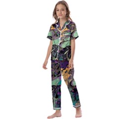 Flowers Trees Forest Mystical Forest Nature Kids  Satin Short Sleeve Pajamas Set by Maspions