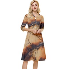 Texture Woodgrain Pattern Nature Wood Pattern Classy Knee Length Dress by Maspions