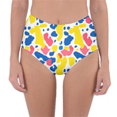 Colored Blots Painting Abstract Art Expression Creation Color Palette Paints Smears Experiments Mode Reversible High-waist Bikini Bottoms by Maspions