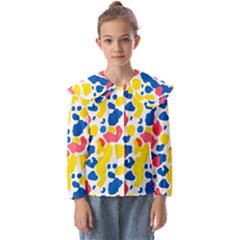 Colored Blots Painting Abstract Art Expression Creation Color Palette Paints Smears Experiments Mode Kids  Peter Pan Collar Blouse by Maspions