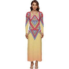 Mandala Sun Long Sleeve Longline Maxi Dress by goljakoff