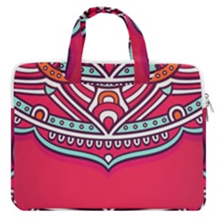 Mandala Red Macbook Pro 13  Double Pocket Laptop Bag by goljakoff