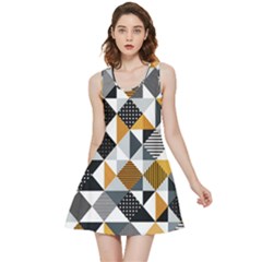 Pattern Tile Squares Triangles Seamless Geometry Inside Out Reversible Sleeveless Dress by Maspions