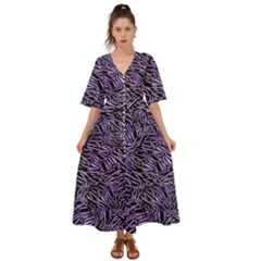 Enigmatic Plum Mosaic Kimono Sleeve Boho Dress by dflcprintsclothing