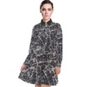 Rebel Life: Typography Black and White Pattern Long Sleeve Chiffon Shirt Dress View1