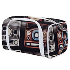 Retro Cameras Old Vintage Antique Technology Wallpaper Retrospective Toiletries Pouch by Grandong