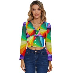 Bring Colors To Your Day Long Sleeve V-neck Top by elizah032470