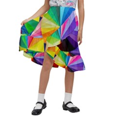 Bring Colors To Your Day Kids  Ruffle Flared Wrap Midi Skirt by elizah032470