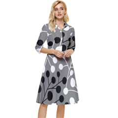 Abstract Nature Black White Classy Knee Length Dress by Maspions