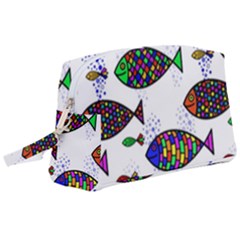 Fish Abstract Colorful Wristlet Pouch Bag (large) by Maspions