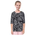 Leaves Flora Black White Nature Kids  Quarter Sleeve Raglan T-Shirt View1