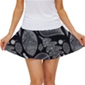 Leaves Flora Black White Nature Women s Skort View1